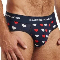 Slip Coton CĆurs Bleu Marine