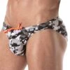 Slip De Bain Bikini Iconic Camouflage Gris