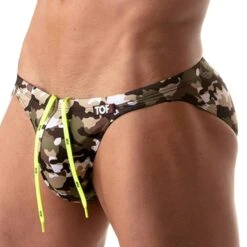 Slip De Bain Bikini Iconic Camouflage Kaki