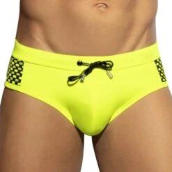 Slip De Bain Disco Pop Jaune Fluo