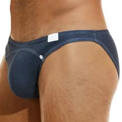 Slip De Bain Low Cut Jeans Bleu Marine