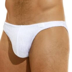 Slip De Bain Low Cut Wavy Blanc