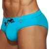 Slip De Bain Racing Side Bleu Turquoise