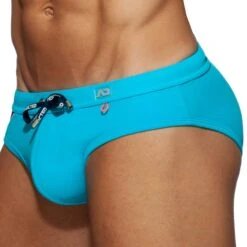 Slip De Bain Racing Side Bleu Turquoise