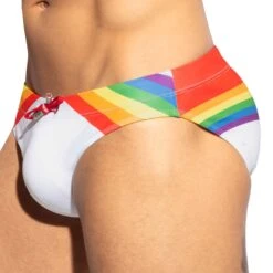 Slip De Bain Rainbow Blanc