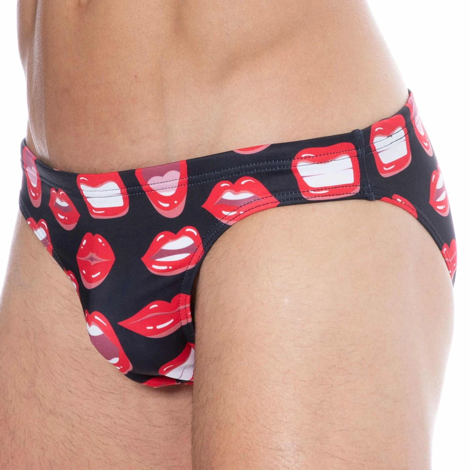 Slip De Bain Sexy Mouth Noir