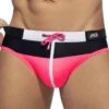 Slip De Bain Spike Noir - Rose Fluo