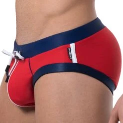 Slip De Bain Waterbrief Rouge - Marine