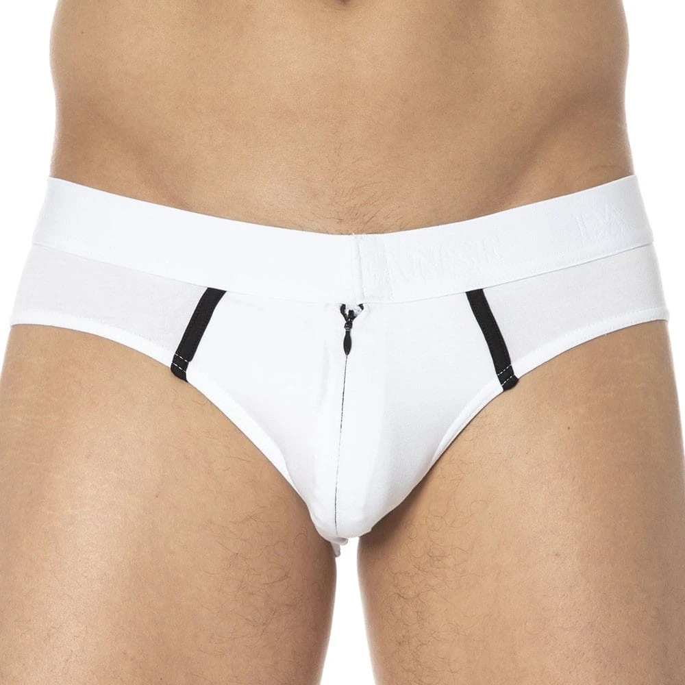 Slip Elegant Zip Blanc