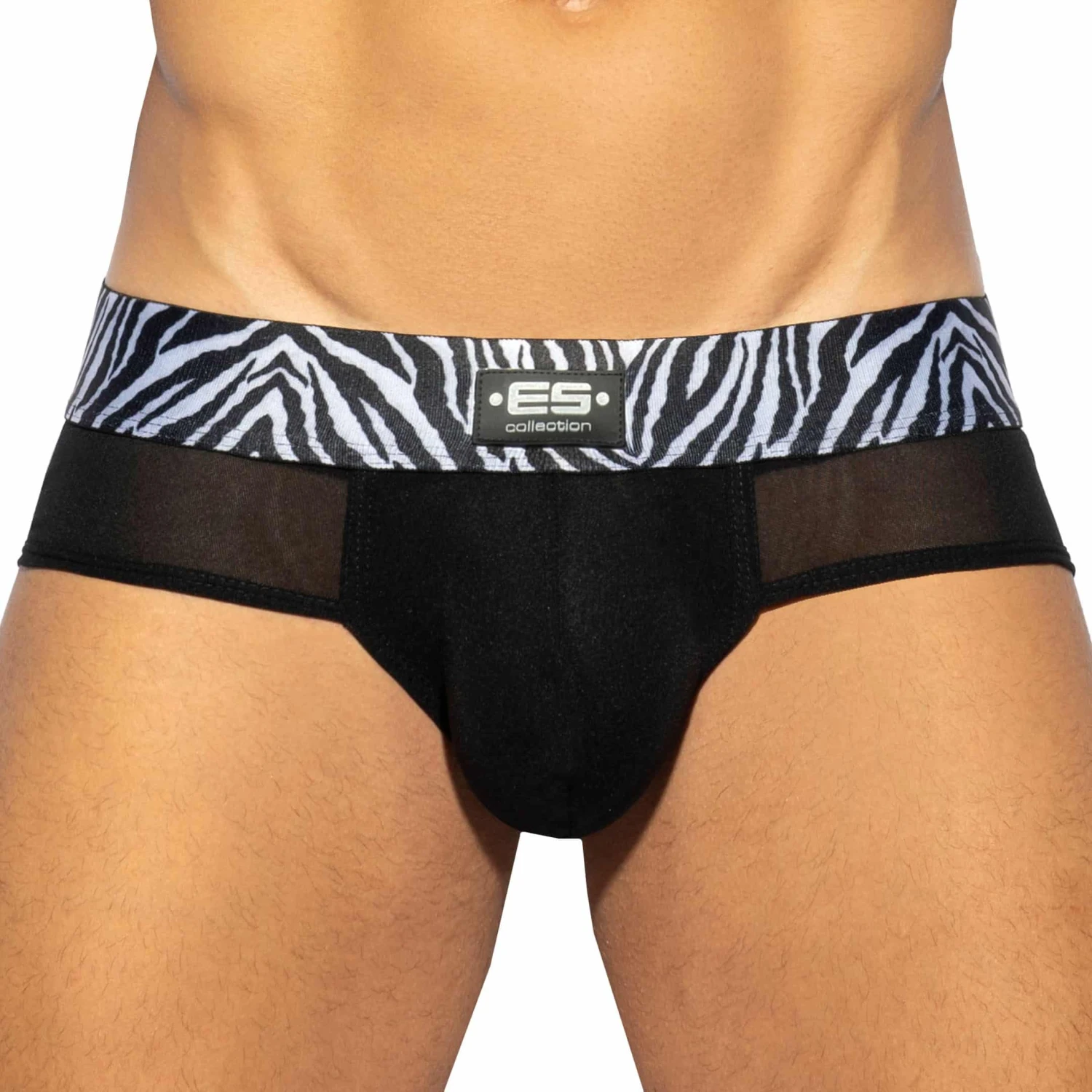 Slip Push Up C-Trough Zebra Noir