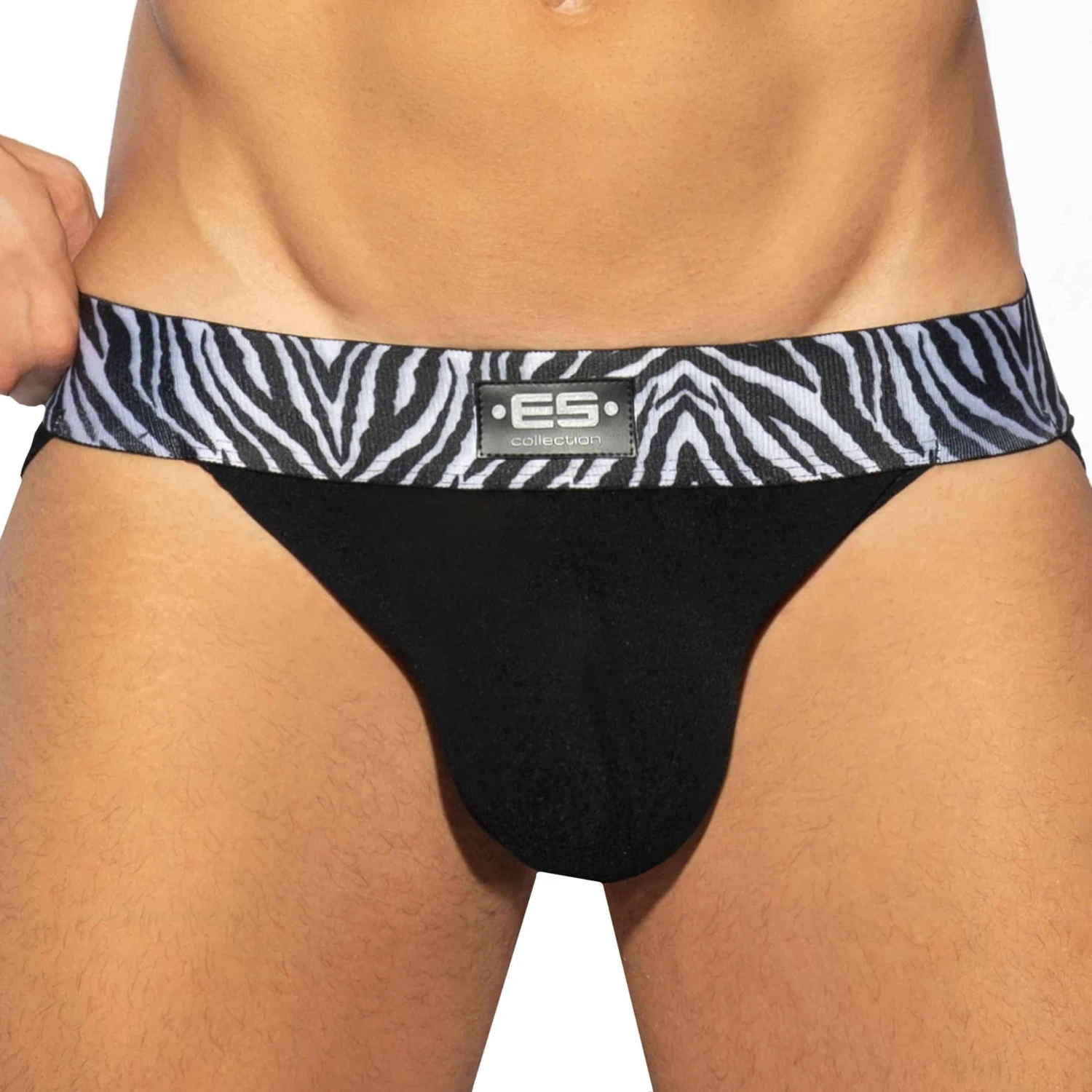 Slip Tanga Push Up C-Trough Zebra Noir