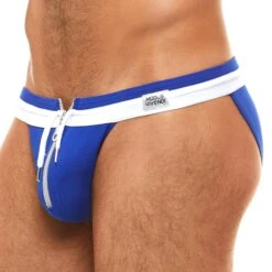 Slip Tanga Zipper Bleu