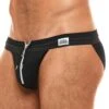 Slip Tanga Zipper Noir