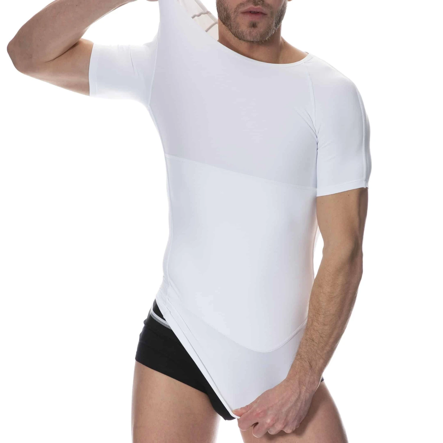 T-Shirt Compression Ferme Blanc â Image 2