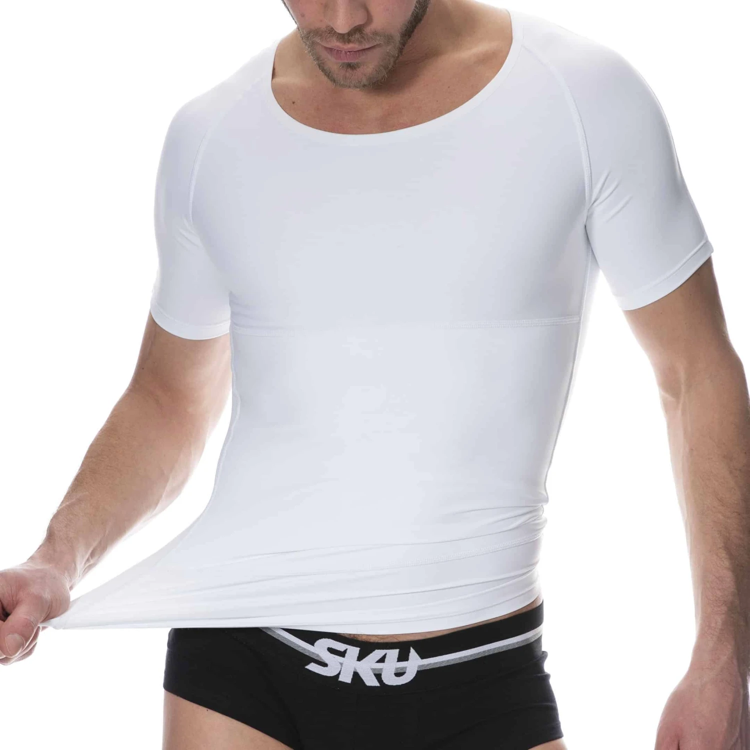 T-Shirt Compression Ferme Blanc â Image 3