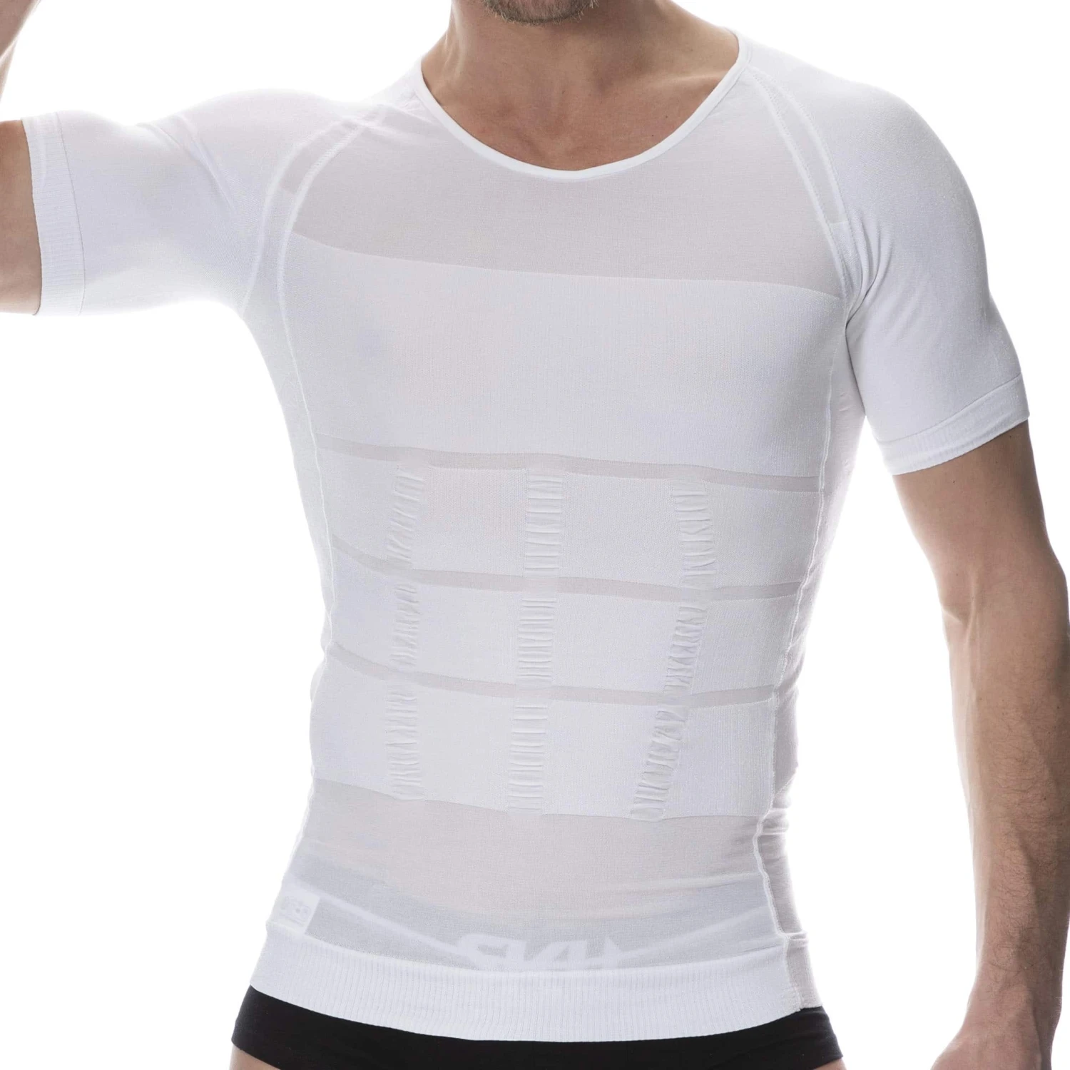 T-Shirt Compression Modérée Blanc – Image 2