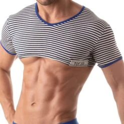 T-Shirt Crop Sailor Bleu