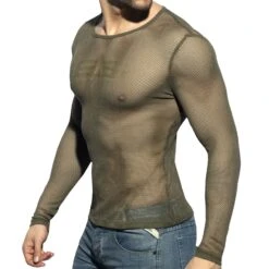 T-Shirt Manches Longues Mesh Kaki