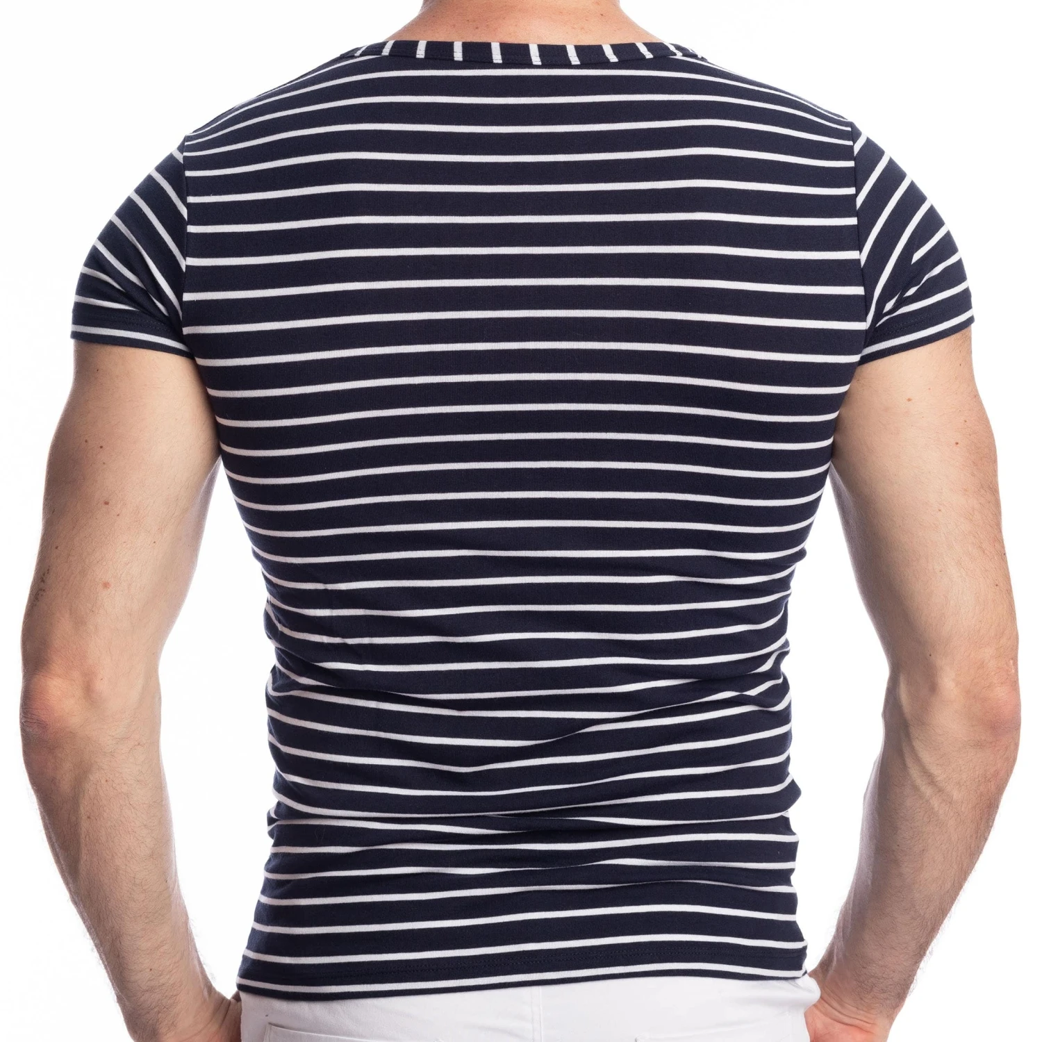 T-Shirt Querelle De Brest Rayé Marine - Blanc