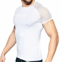 T-Shirt Raglan Mesh Blanc
