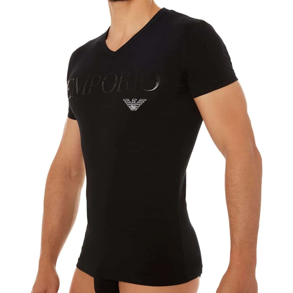 T-Shirt Stretch Cotton Megalogo Noir â Image 2