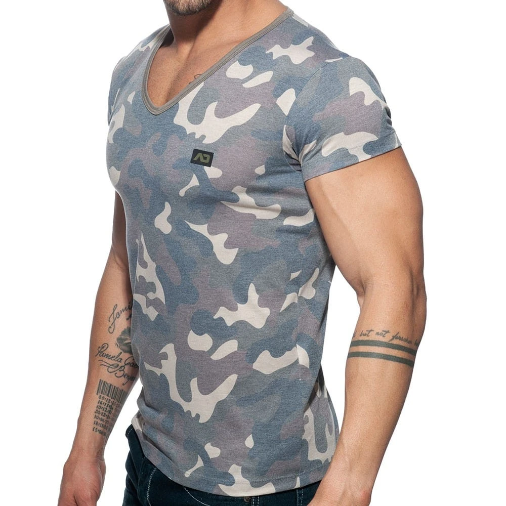 T-Shirt Washed Camo Kaki