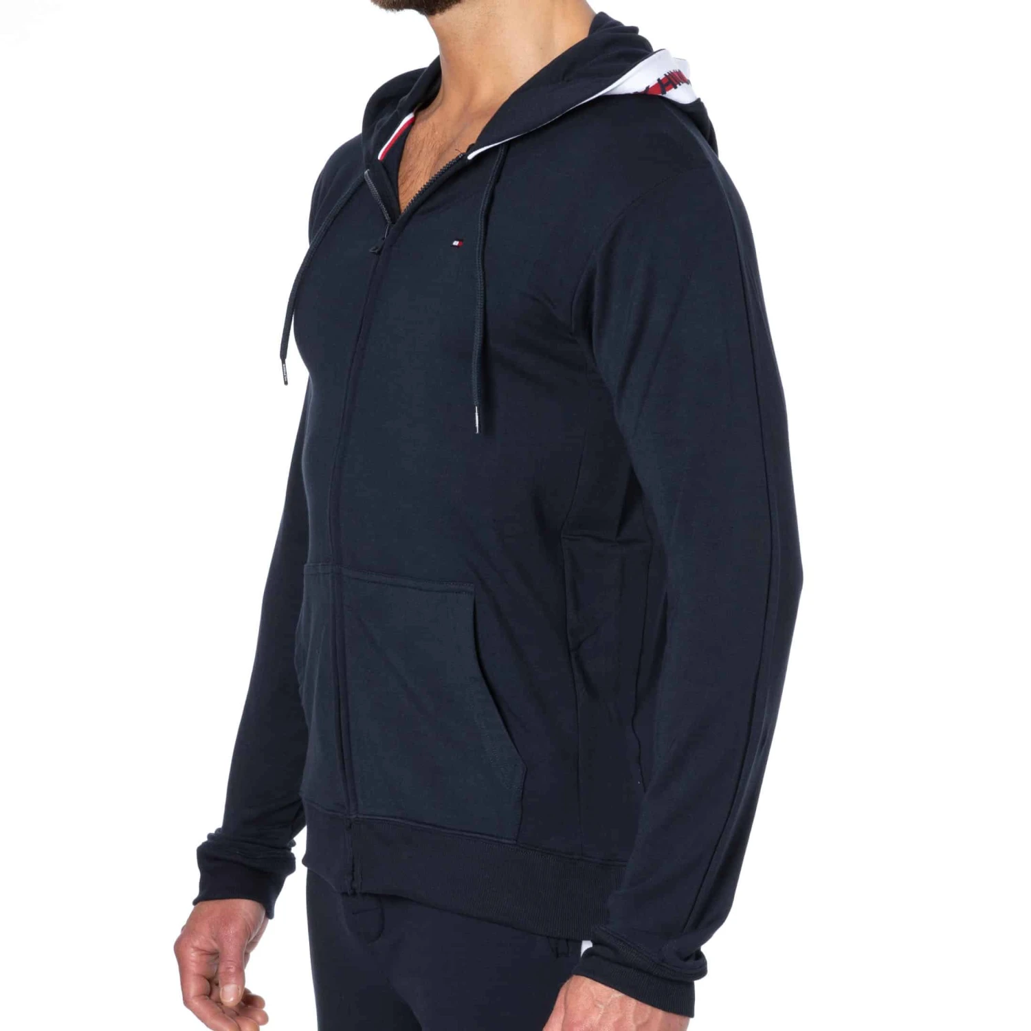 Veste Ă Capuche Logo Tape Bleu Marine â Image 2