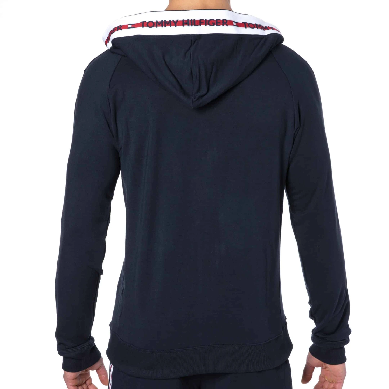 Veste Ă Capuche Logo Tape Bleu Marine â Image 4