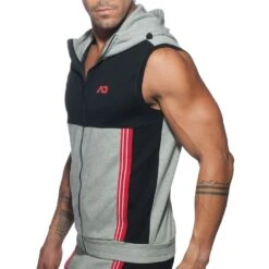 Veste AD Sans Manche Gris - Noir