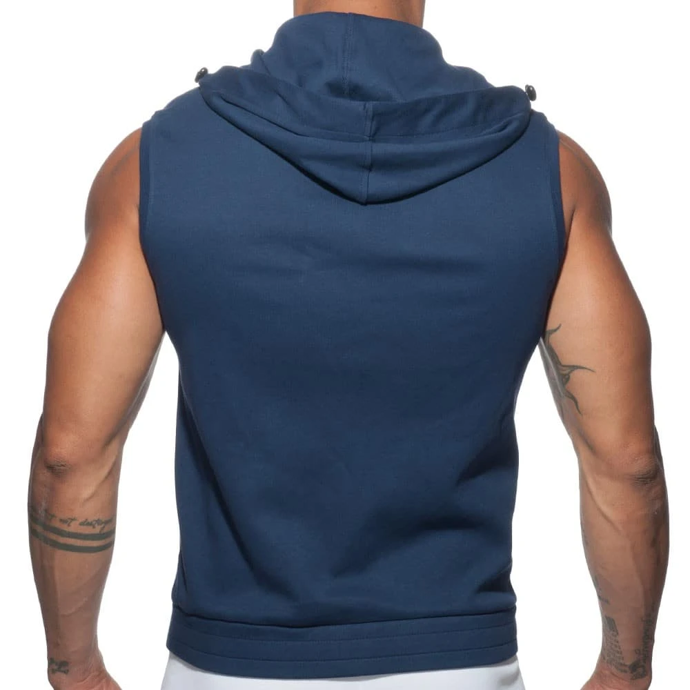 Veste AD Sans Manche Marine - Blanc â Image 2